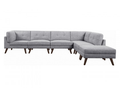 Coaster - Churchill Button Tufted Corner Sofa in Gray