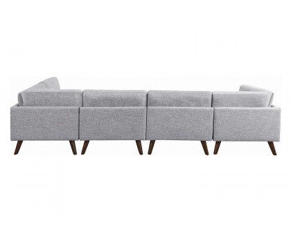 Coaster - Churchill Button Tufted Corner Sofa in Gray