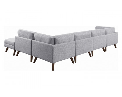 Coaster - Churchill Button Tufted Corner Sofa in Gray