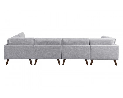 Coaster - 6-Piece Upholstered Modular Tufted Sectional in Gray/Walnut