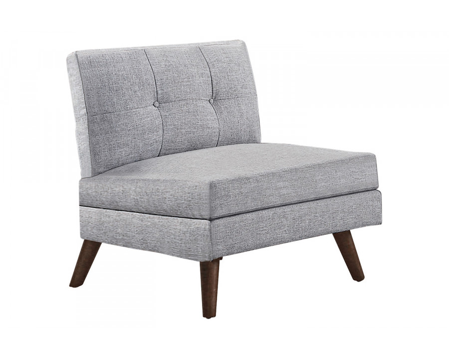 Coaster - Churchill Button Tufted Armless Chair in Gray