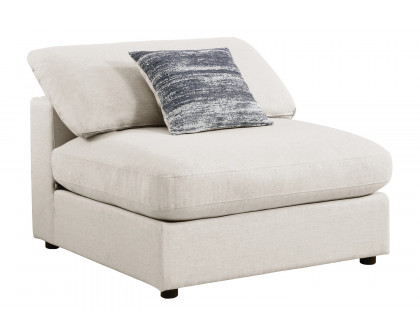 Coaster Serene 4-Piece Upholstered Modular Sectional - Armless Chair, 2 Corners And Ottoman, Beige