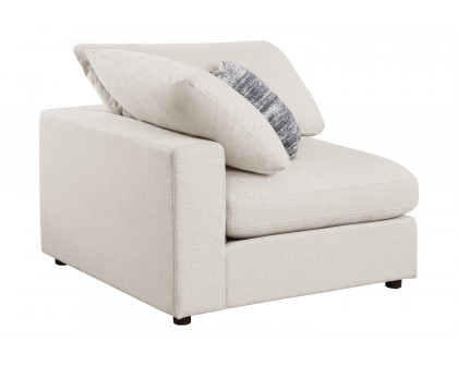 Coaster Serene 4-Piece Upholstered Modular Sectional - Armless Chair, 2 Corners And Ottoman, Beige