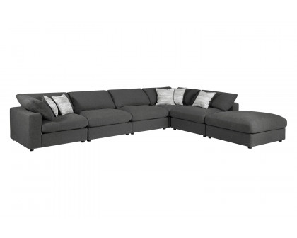 Coaster 6-Piece Upholstered Modular Sectional - Charcoal