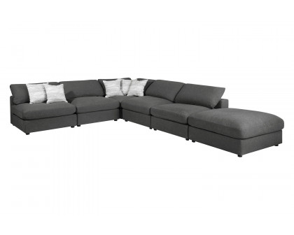 Coaster 6-Piece Upholstered Modular Sectional - Charcoal