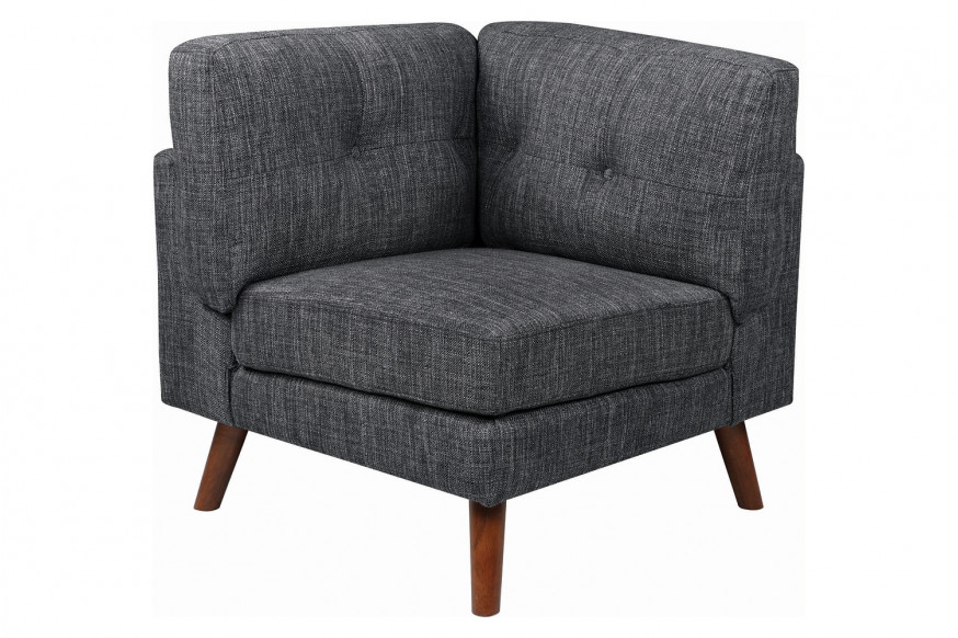 Coaster™ Churchill Tufted Cushion Back Corner - Dark Gray/Walnut