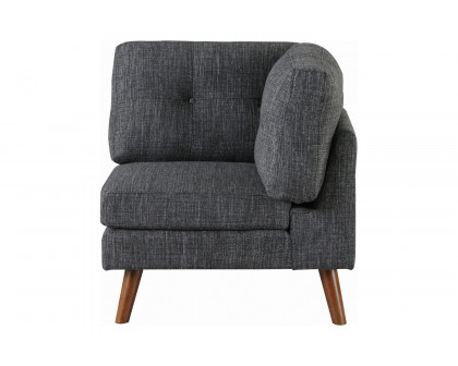 Coaster™ Churchill Tufted Cushion Back Corner - Dark Gray/Walnut