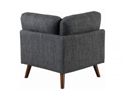 Coaster™ Churchill Tufted Cushion Back Corner - Dark Gray/Walnut