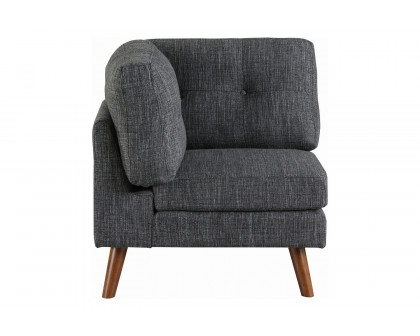 Coaster™ Churchill Tufted Cushion Back Corner - Dark Gray/Walnut