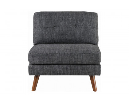 Coaster™ Churchill Tufted Cushion Back Armless Chair - Dark Gray/Walnut