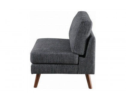 Coaster™ Churchill Tufted Cushion Back Armless Chair - Dark Gray/Walnut