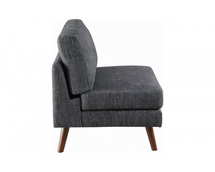 Coaster™ Churchill Tufted Cushion Back Armless Chair - Dark Gray/Walnut