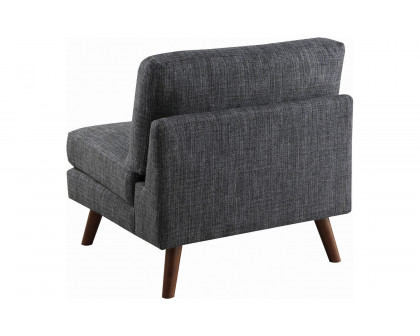 Coaster™ Churchill Tufted Cushion Back Armless Chair - Dark Gray/Walnut