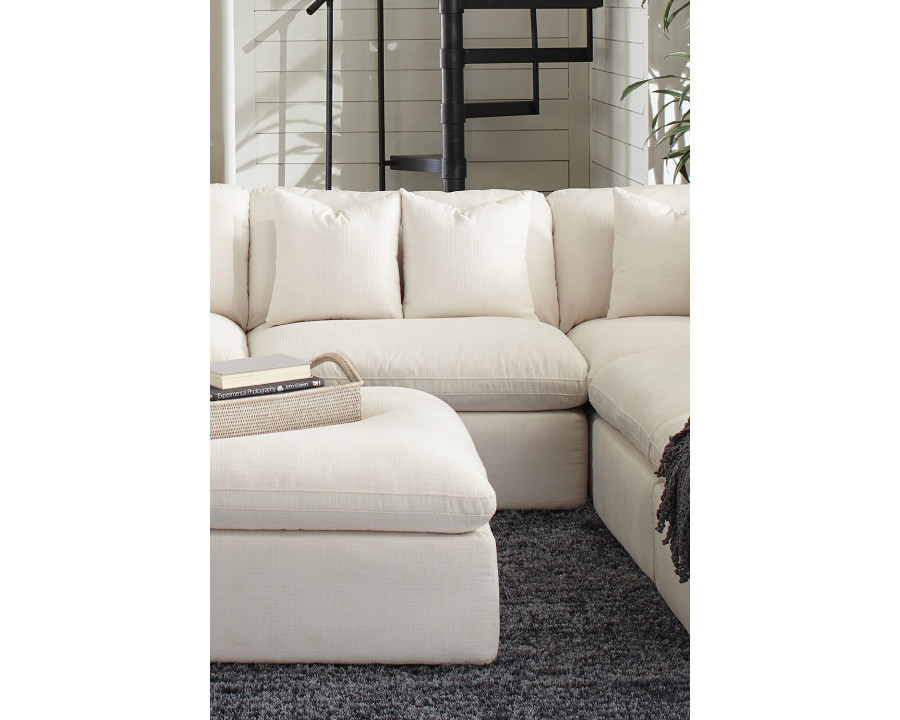 Coaster - Hobson Cushion Back Armless Chair in Off-White