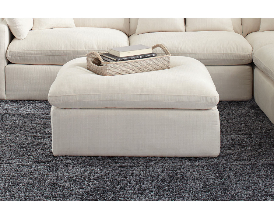 Coaster - Hobson Cushion Seat Ottoman in Off-White