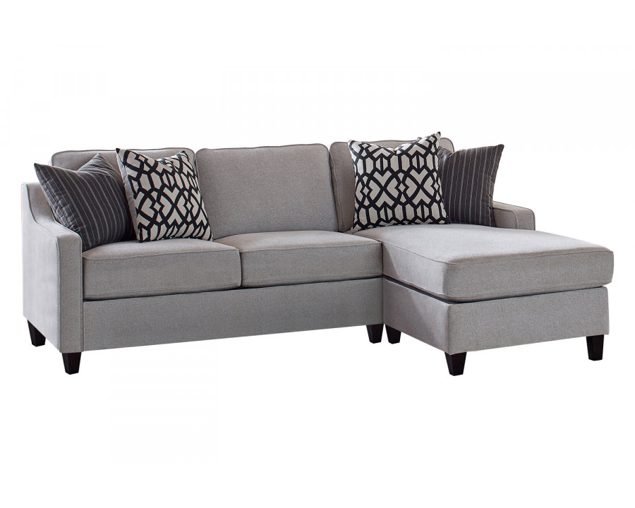 Coaster - Luanne Upholstered Cushion Back Sectional in Gray