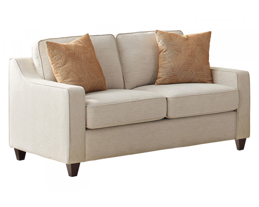 Coaster - Christine Upholstered Cushion Back Loveseat in Beige