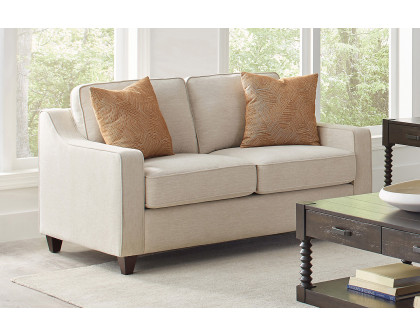 Coaster - Christine Upholstered Cushion Back Loveseat in Beige