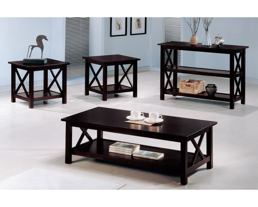 Coaster - 3-Piece Occasional Table Set in Deep Merlot