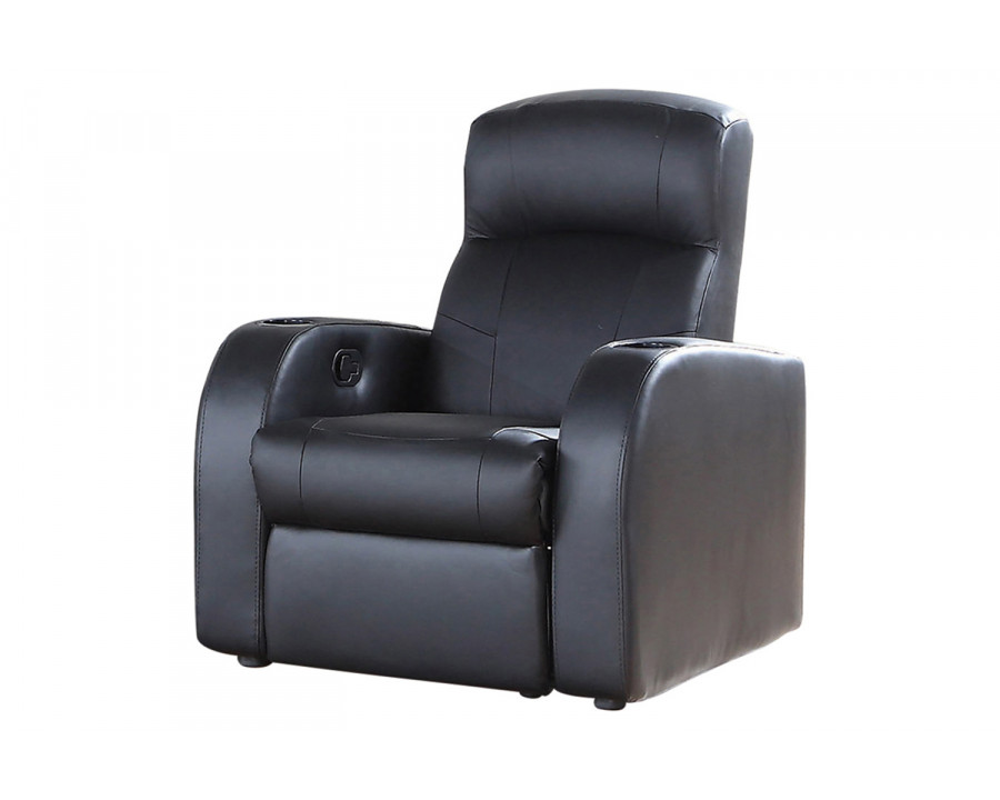 Coaster - Cyrus Home Theater Upholstered Recliner in Black