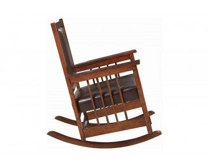 Coaster - Upholstered Rocking Chair in Tobacco/Dark Brown