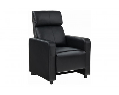 Coaster - Toohey Home Theater Push Back Recliner in Black