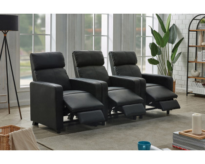 Coaster - Toohey Home Theater Push Back Recliner in Black