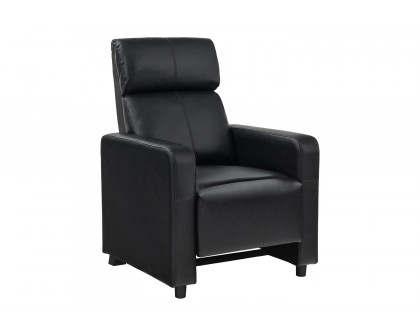 Coaster - Toohey Upholstered Tufted Recliner Living Room Set in 4 Recliners And 3 Consoles, Black