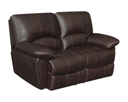 Coaster Clifford Upholstered Pillow Top Arm Living Room Set - Chocolate Brown