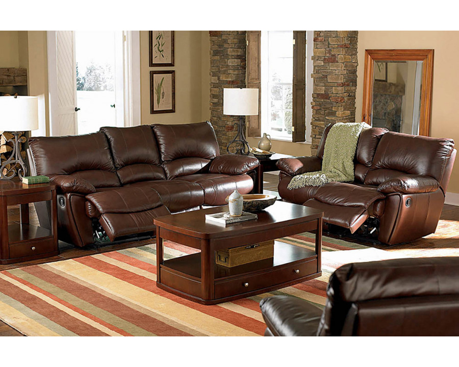 Coaster Clifford Upholstered Pillow Top Arm Living Room Set with Recliner - Chocolate Brown