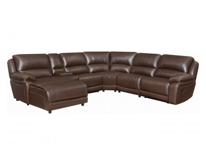 Coaster - Mackenzie 6-Piece Motion Sectional in Chestnut