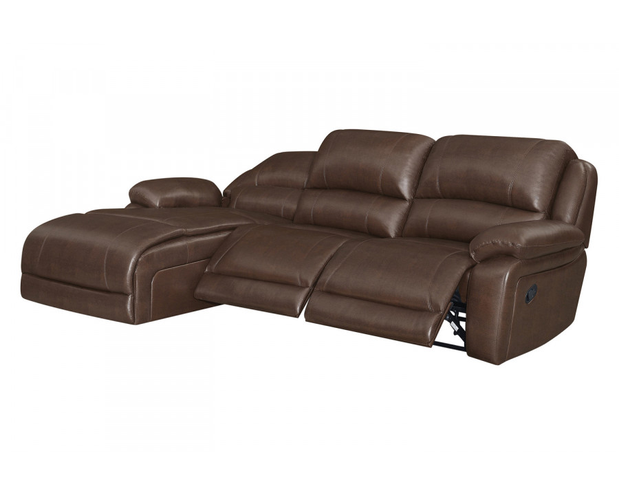 Coaster Mackenzie 3-Piece Upholstered Tufted Motion Sectional with Armless Recliner - Chestnut