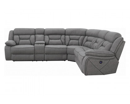 Coaster Higgins Four-Piece Upholstered Power Sectional - Gray