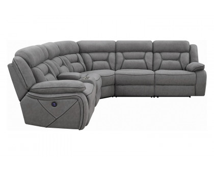 Coaster Higgins Four-Piece Upholstered Power Sectional - Gray