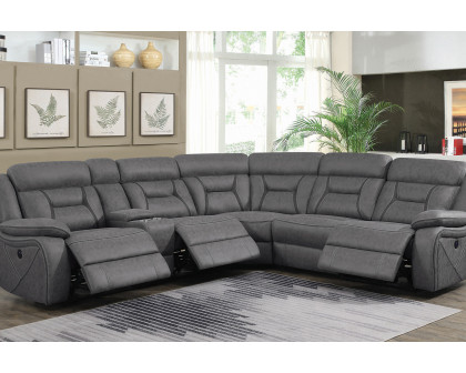 Coaster Higgins Four-Piece Upholstered Power Sectional - Gray