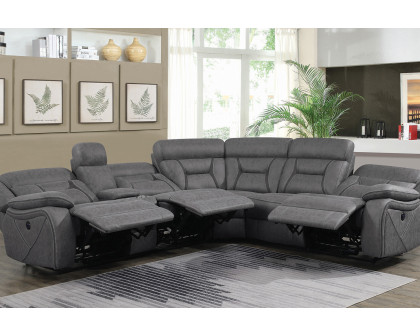 Coaster Higgins Four-Piece Upholstered Power Sectional - Gray