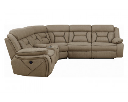 Coaster Higgins Four-Piece Upholstered Power Sectional - Tan