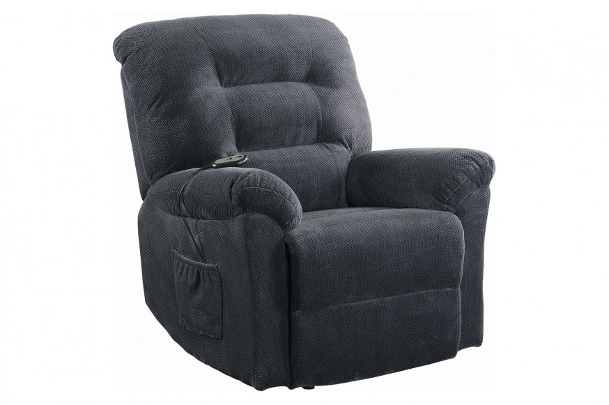 Coaster™ Upholstered Power Lift Recliner - Charcoal