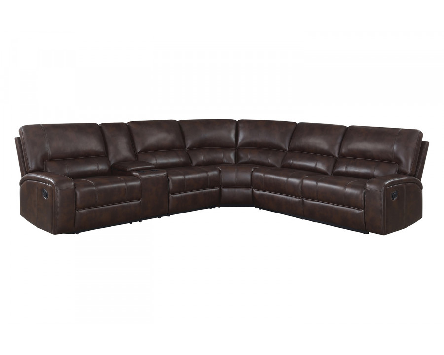 Coaster - Brunson 3-Piece Upholstered Motion Sectional in Brown