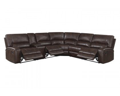 Coaster - Brunson 3-Piece Upholstered Motion Sectional in Brown