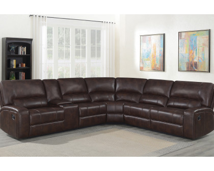 Coaster - Brunson 3-Piece Upholstered Motion Sectional in Brown