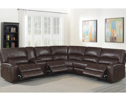 Coaster - Brunson 3-Piece Upholstered Motion Sectional in Brown