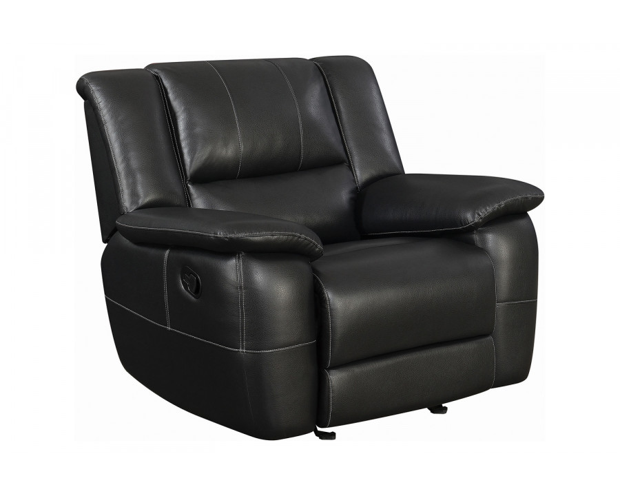 Coaster - Lee Rolled Back Glider Recliner in Black