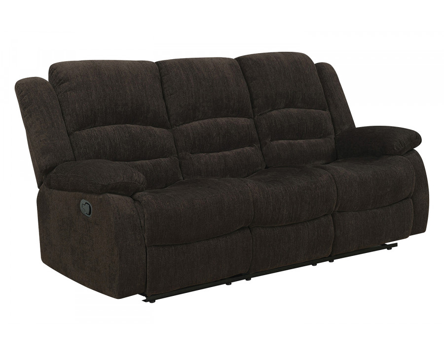 Coaster - Gordon Pillow Top Arm Motion Sofa in Chocolate