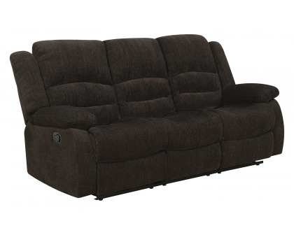 Coaster - Gordon Pillow Top Arm Motion Sofa in Chocolate