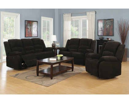 Coaster - Gordon Pillow Top Arm Motion Loveseat in Chocolate