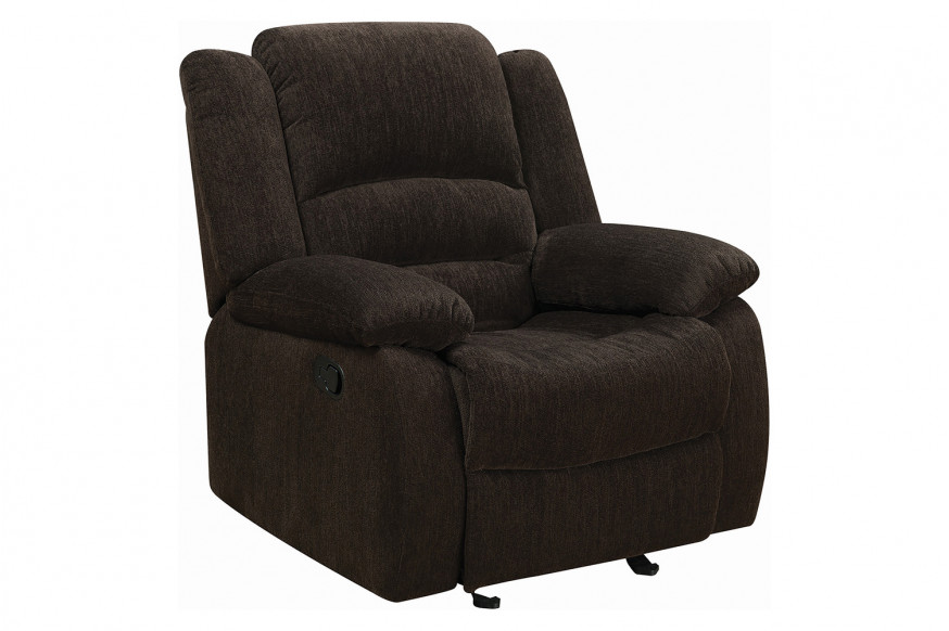 Coaster™ Gordon Upholstered Glider Recliner - Chocolate