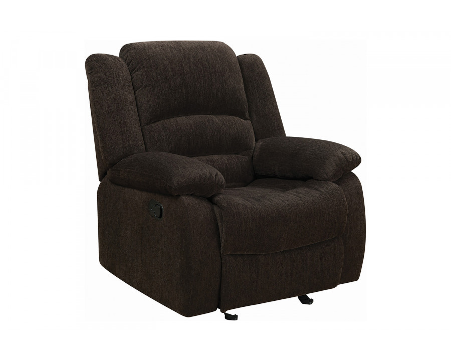 Coaster - Gordon Upholstered Glider Recliner in Chocolate