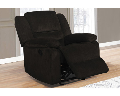 Coaster™ Gordon Upholstered Glider Recliner - Chocolate