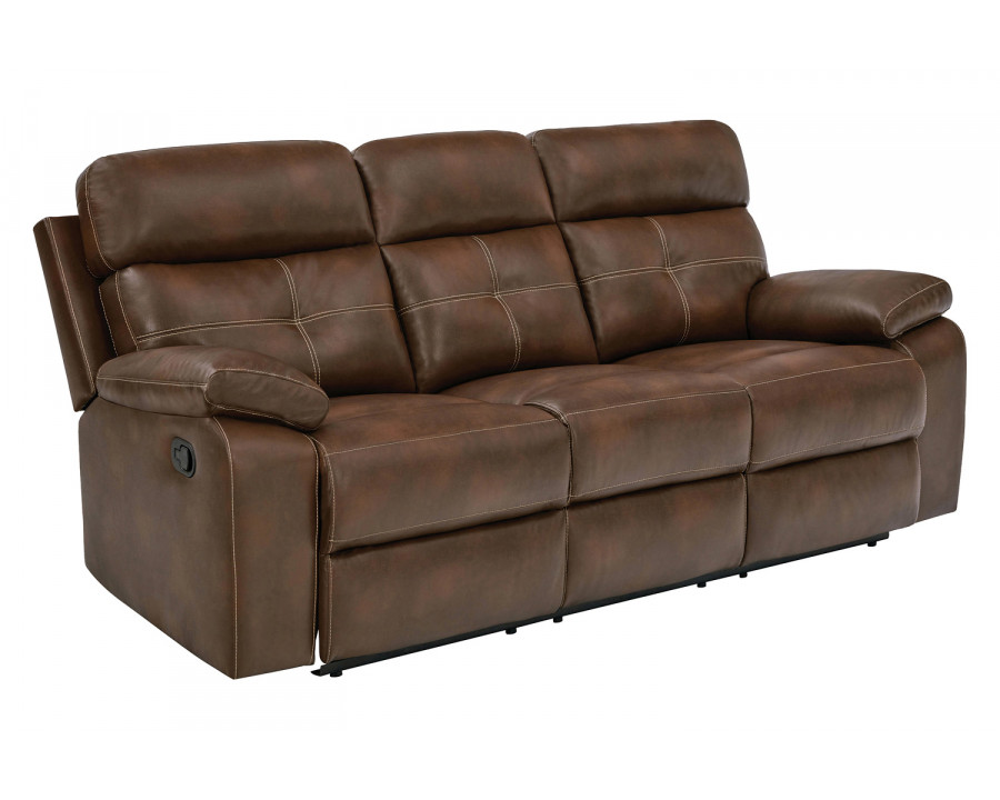 Coaster - Damiano Button Tufted Motion Sofa in Tri-Tone Brown